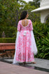 MULMUL SEA PINK TIE DYED & BLOCK PRINTED PANELED KURTA-PLAZZO & DUPATTA MULMUL SEA PINK TIE DYED & BLOCK PRINTED PANELED KURTA-PLAZZO & DUPATTA